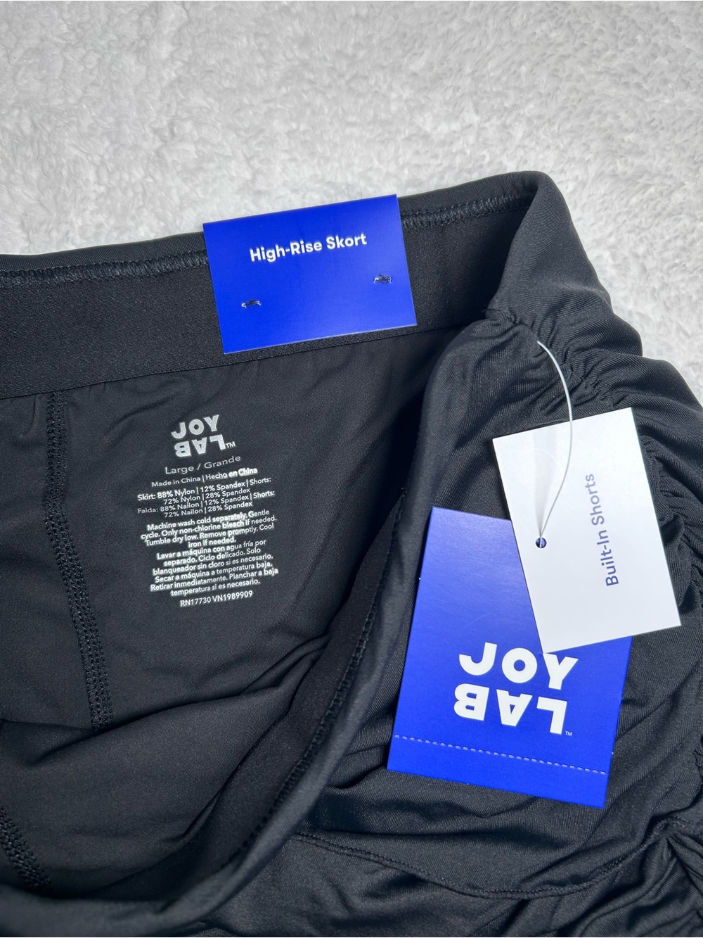 NWT Sz L Black Game Day Layered Athletic Skort Skirt - JoyLab, Athleisure Active - Picture 8 of 12